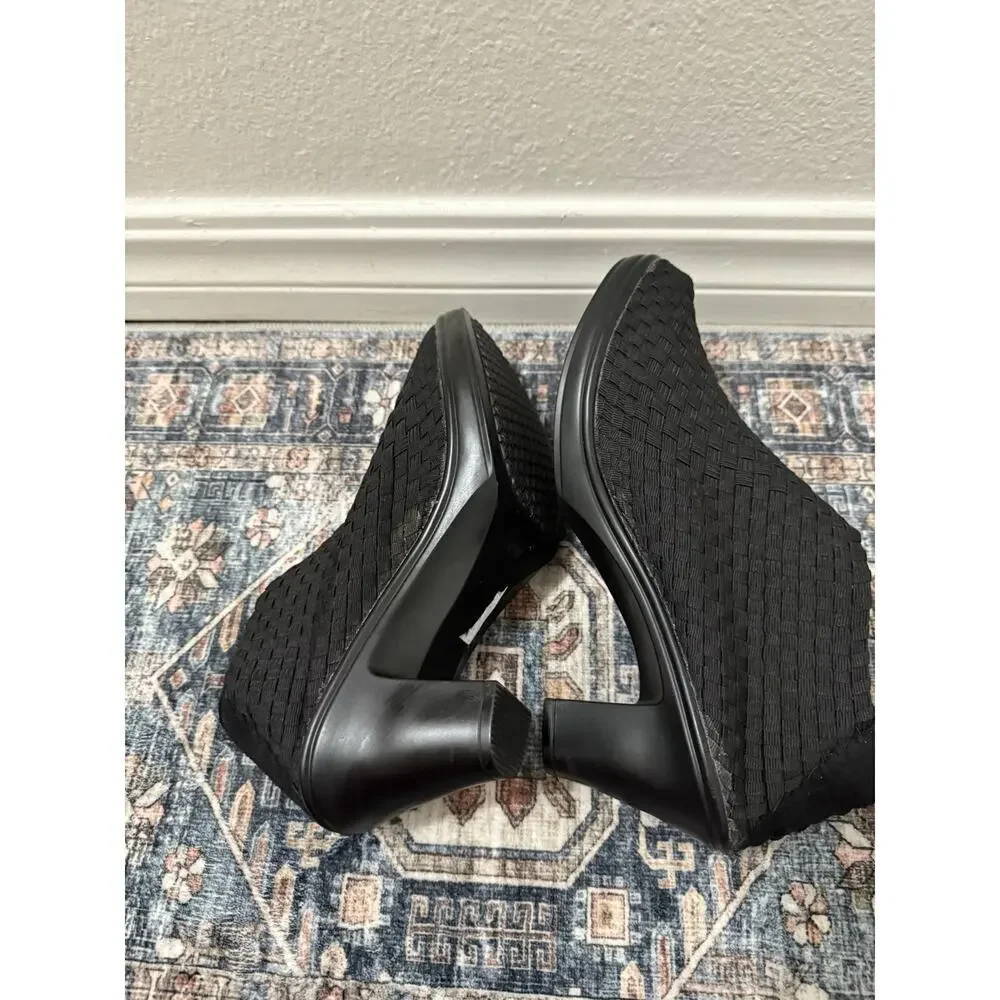 CORKYS size 10 HOT" Woven Black Comfort Stretch Booties w/ HEEL New - Picture 5 of 6